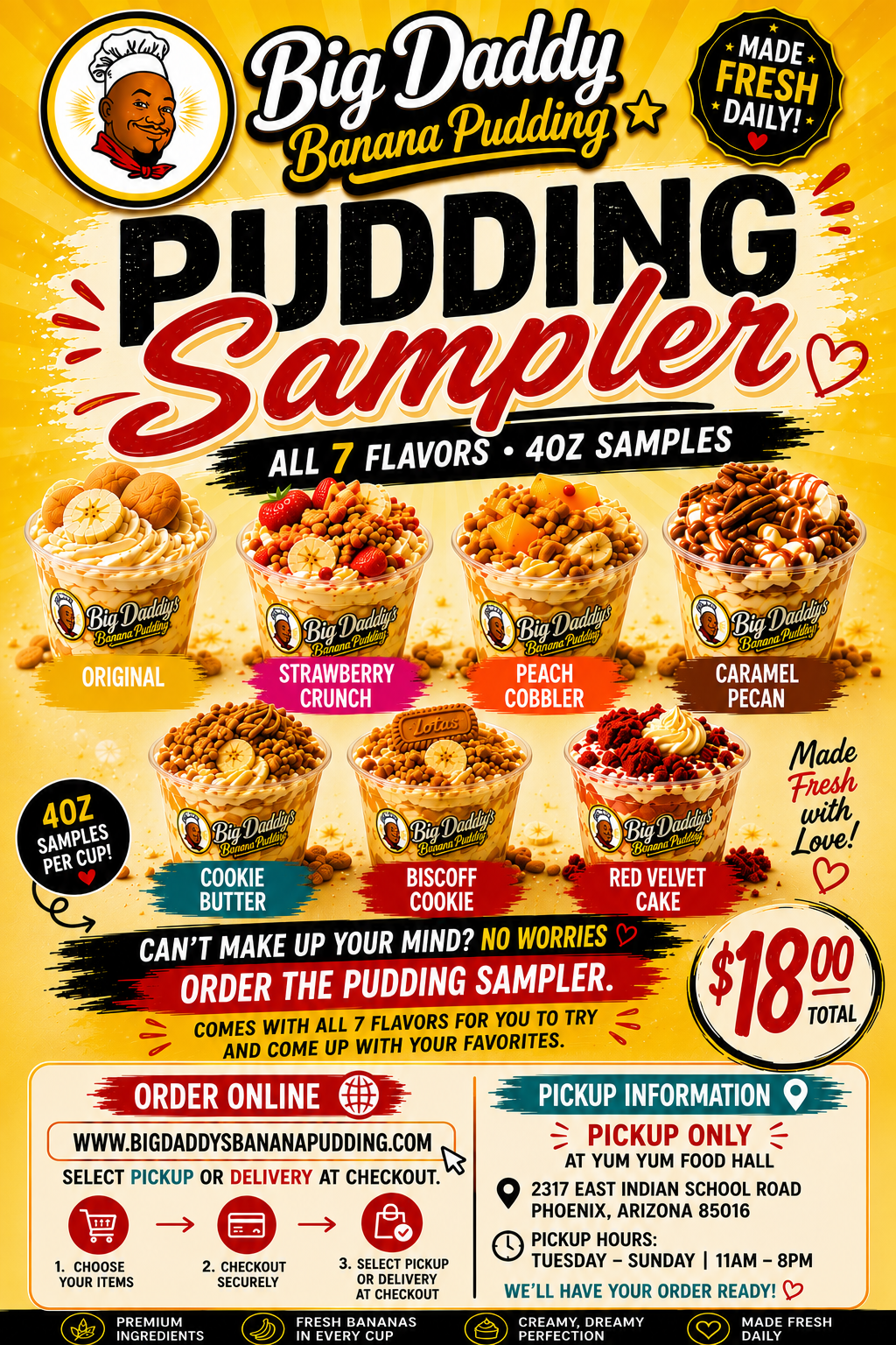 Big Daddy's Pudding Sampler flyer